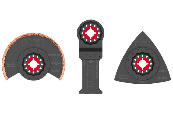 Die robusten Klingen im Multi-Tool-Set SM/RM SET VE3 sind speziell für Fliesenarbeiten konzipiert.