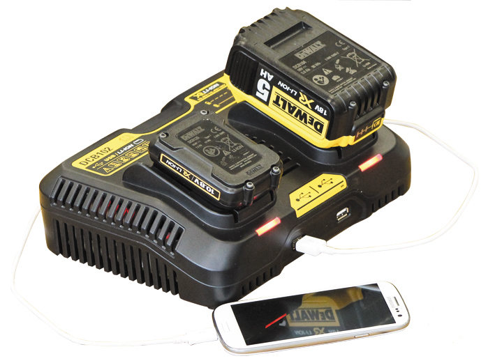 Dewalt Ladegerät für Akkus und USB-Geräte