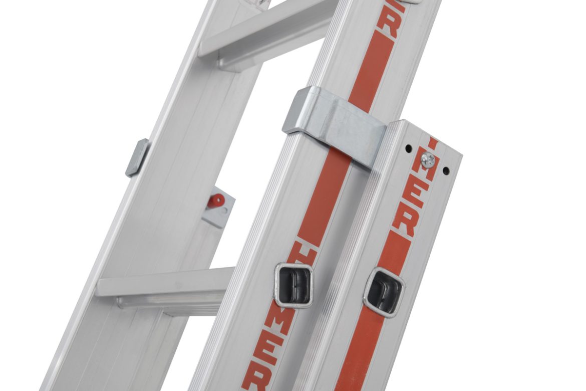 Die Steighilfe ist derzeit in vier Größen erhältlich - mit 2x8, 2x10, 2x12 oder sogar 2x14 Stufen/Sprossen.