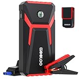 GOOLOO 2000A lithium polymer,Starthilfe Powerbank, Supersafe 12V Auto Batterie Booster,Tragbare Starthilfe mid Intelligentes Starthilfekabel, Geeignet für 6.0L Benzin und 4.0L Diesel (NEU GE2000), rot