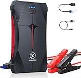 FLYLINKTECH Starthilfe Powerbank, 3500A Spitzstrom 13200mAh Tragbare Auto Starthilfe 12V für 8.0L Benzin und 6.5L Dieselmotor, IP66 Wasserdicht Starter Powerbank mit LED Taschenlampe